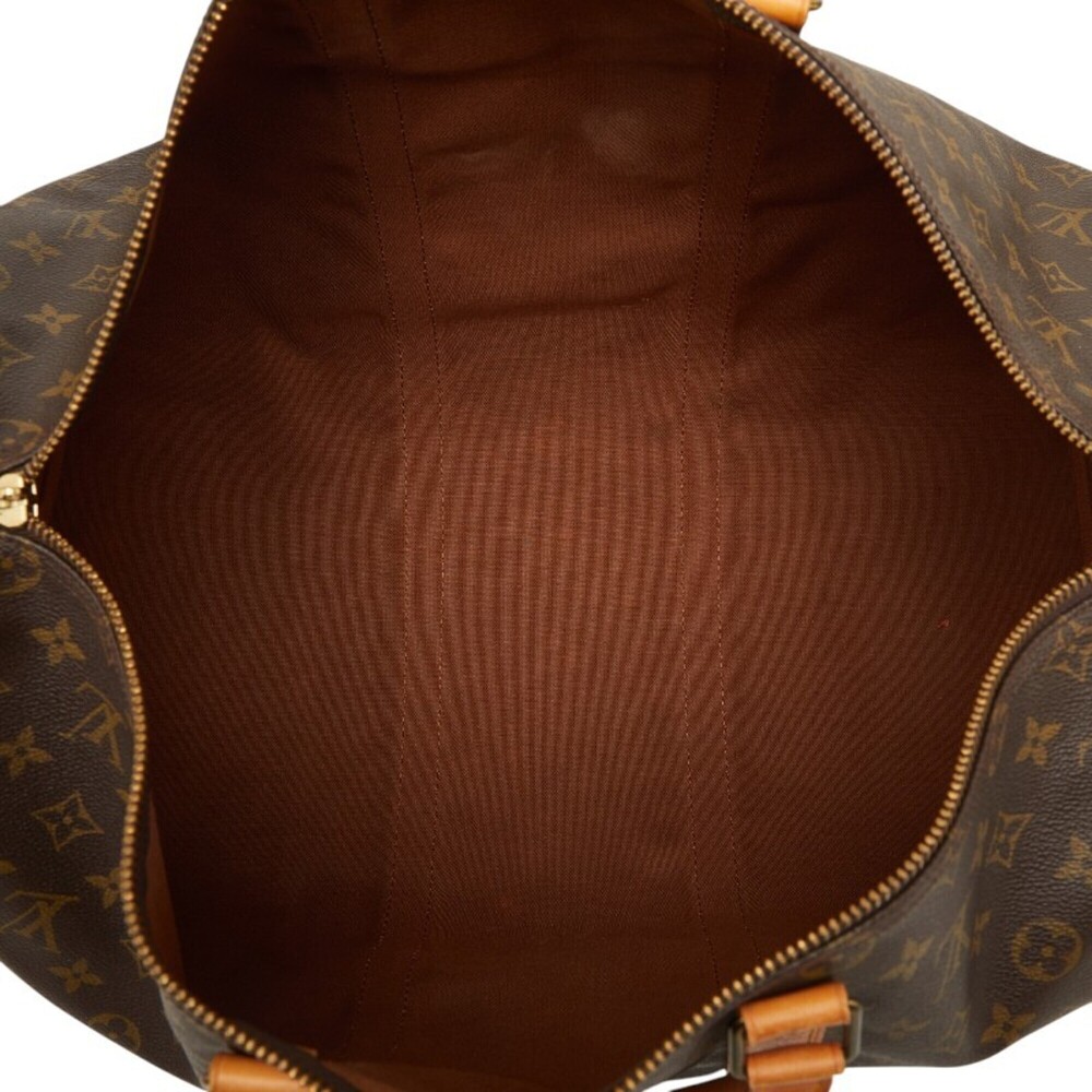 LOUIS VUITTON Brown Monogram Leather Keepall 50 Boston Bag - Picture 9 of 11